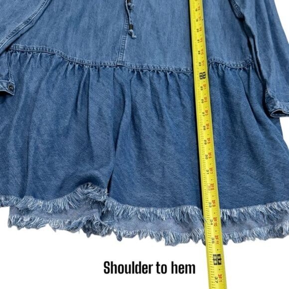 Rails Mel Drop Waist Chambray Mini Dress Capsule Country Holiday Festival M - Picture 11 of 11